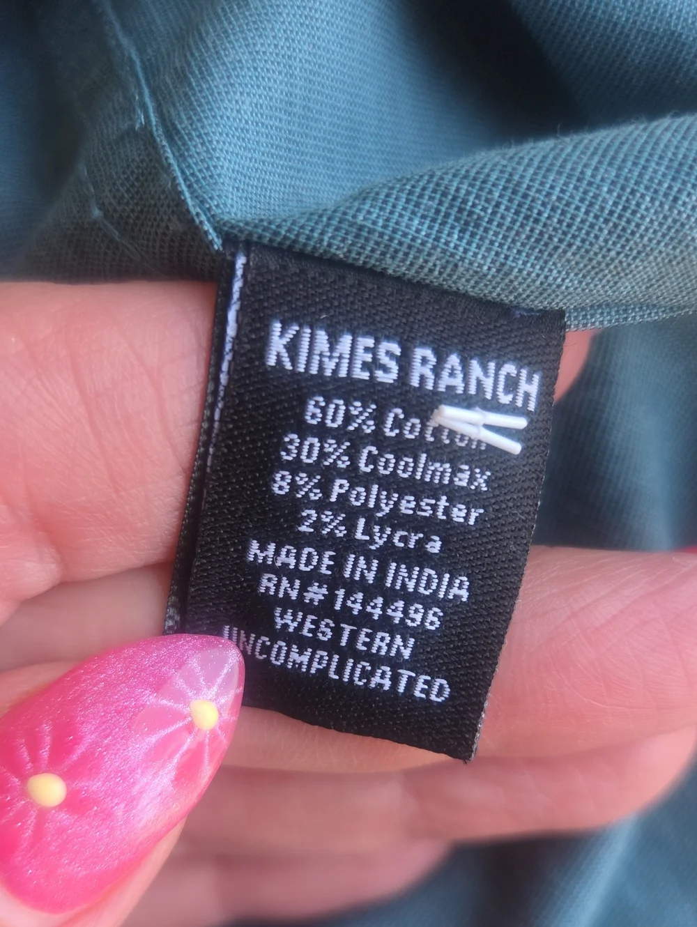 Kimes Ranch Coolmax Linville Long Sleeve Dress Shirt Blue Men's Size Large
